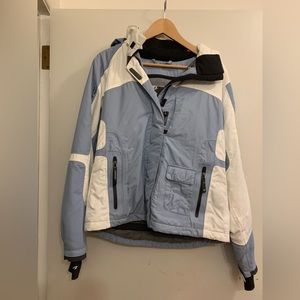 Women’s Orage Ski Jacket, light blue and white, size small